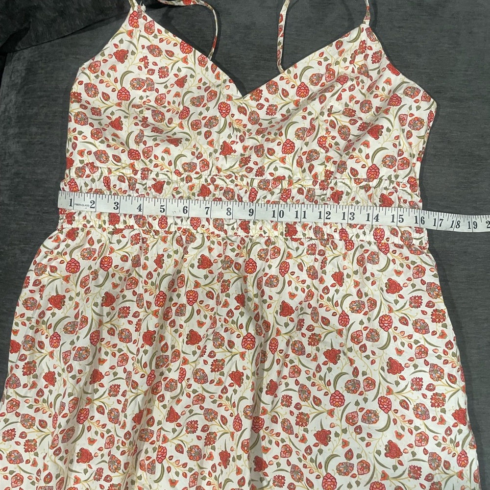 Old Navy Cream with Red Floral Midi Sundress with Pockets – Size Large - Picture 7 of 8